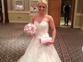 Bridal Bouquet, Bride with Pink heirloom bouquet & pink clutch bag