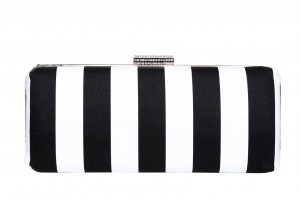 Sophia Handmade Clutch Bag with Monochrome Stripe Fabric - Ireland